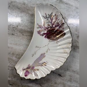 Limoges Bone Crescent Plate Antique